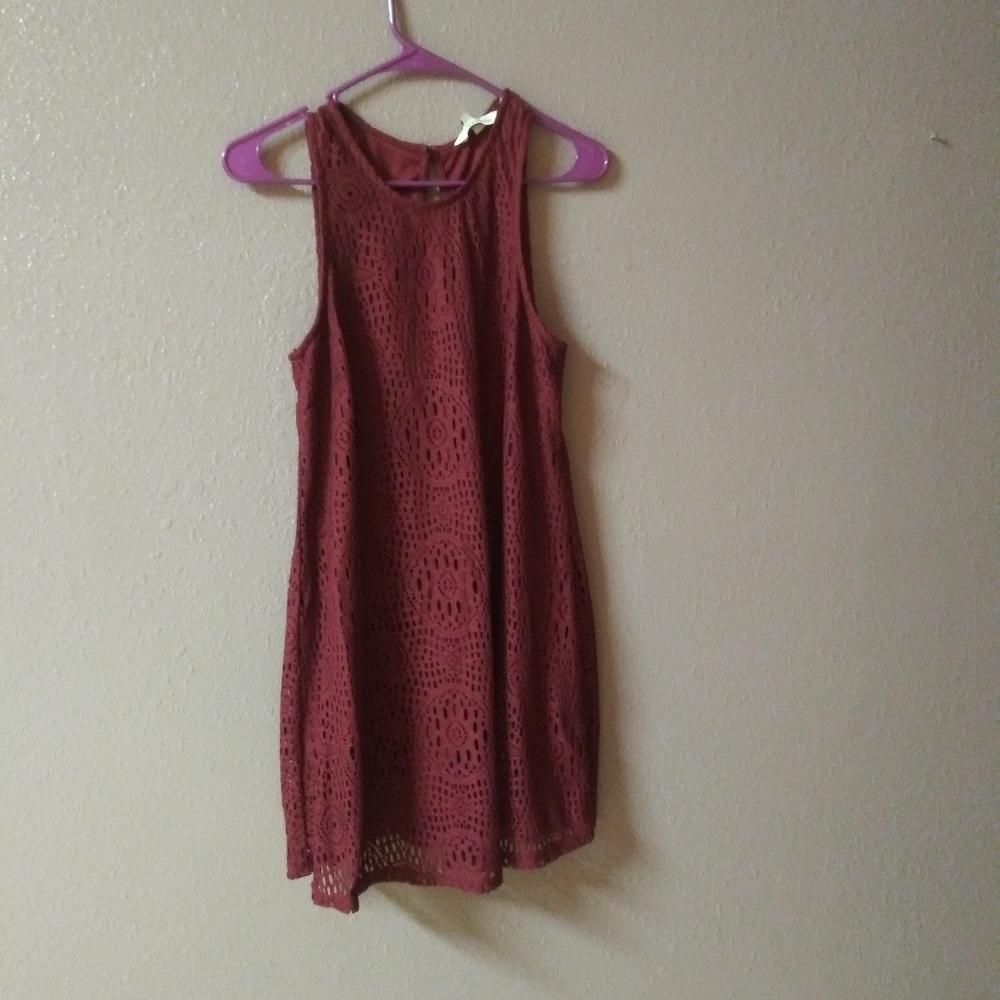 Maroon midi dress
